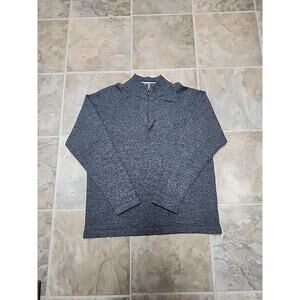 Iceland Made In Italy Wool Blend Mens 1/4 Zip Sweater XL Gray Long Sleeve Preppy